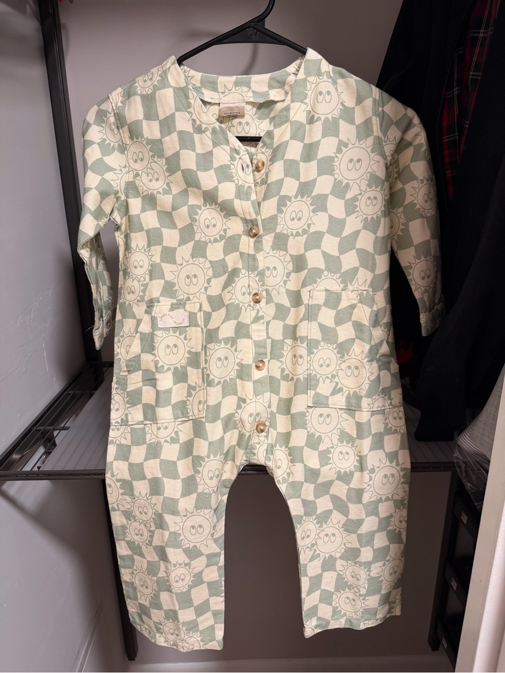 Mint and Cream Sun-Check Kids One-Piece Bodysuit